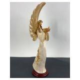 Resin Angel Figurine With Floral Details