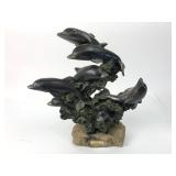 Library Bronze Collection Dolphin Sculpture