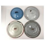 4 Enamelware Pot Lids