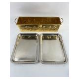 Towle Trays & Brass-Looking Planter
