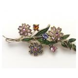 Vtg Trifari Unmarked Gold Tone Flower Pin