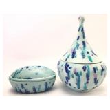 Vtg Handcrafted Ceramic Splatter Glaze Set