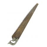 Vintage Logging Saw With Wood Handle