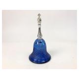 Avon 1976 Blue Glass Bell With Metal Handle