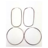 Sterling Unmarked Hoop & Oval Earrings