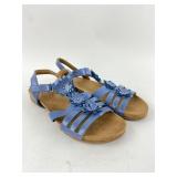Natural Soul Amore Blue Sandals Size 9.5
