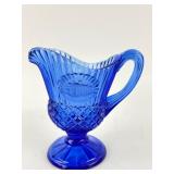 Vintage Avon & Fostoria Cobalt Blue Pitcher