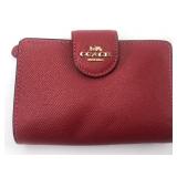 Coach Red Leather Small Wallet