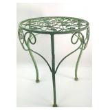 Wrought Iron Green Patio Accent Table