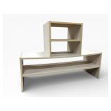 White Shelving Unit With Bowed Top
