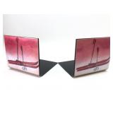 Copper Enamel Skiing Themed Bookends 4.25 Tall