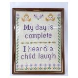 Framed 11ï¿½14ï¿½ï¿½ Cross-Stitch Fabric Art