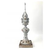 Decorative Metal Finial With Distressed Finish