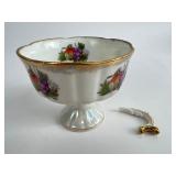 3ï¿½ï¿½ Hand-Painted Pedestal Bowl With Fruit Motif