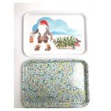 IKEA Nuppe Tray Set With Santa & Floral Design