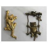 2 JJ Cat Brooches