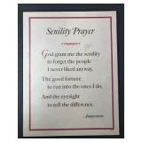 Senility Prayer Wall Plaque 11ï¿½ X 8ï¿½