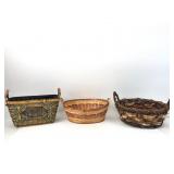 3 Woven Decorative Baskets