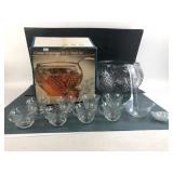 Indiana Glass Crystal Happenings 18 Pc Punch Set