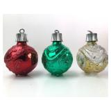 3 Glass Christmas Ornaments 4ï¿½ Tall
