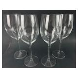 4 Clear Wine Glasses
