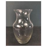 Clear Glass Vase With Flared Rim
