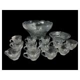 Vintage Federal Glass Punch Bowl Set