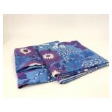Floral Cotton Fabric With Blue & Purple Design