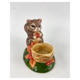 Vintage Ceramic Squirrel With Nut Bowl