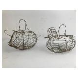 2 Wire Egg Baskets ï¿½ Chicken & Pig