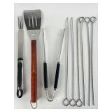 Barbecue Grill Set With Skewers & Tools