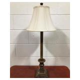 Table Lamp With Shade & Brass Accents