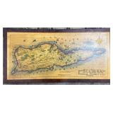 Toby Schoyer St. Croix Map On Wood Plaque