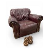 Leather Armchair With Nailhead Trim
