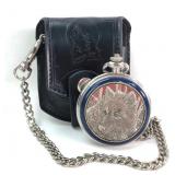 Franklin Mint Wolf Pocket Watch & Chain