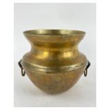 Etched Brass Pot With Side Rings