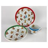 Tiffany & Co. Alphabet Bears Plate, Bowl & Cup
