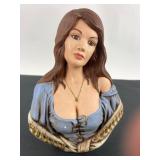 Female Bust Ceramic Figurine Signed Mold