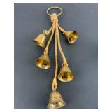 Brass Hanging Bells With Rope Handle