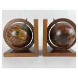Globe Bookends With Wooden Frames