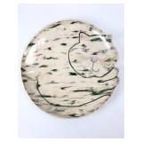 Handmade Ceramic Cat Plate 14 Inches