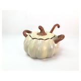 Pumpkin-Shaped Ceramic Soup Tureen & Ladle