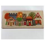 Handmade Embroidered Village Scene 10ï¿½24ï¿½ï¿½