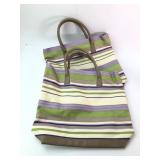 Striped Tote Bag With Dual Handles