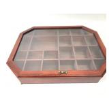 Wooden Display Box With Glass Lid