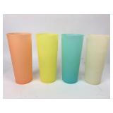 4 Tupperware Tumblers 6.5 Inches Tall