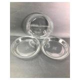 3 Pyrex 10ï¿½ Glass Pie Plates