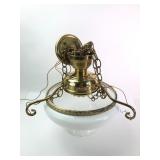Brass & Glass Hanging Light Fixture