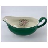 Rare Lozur Ceramic Gravy Boat With Floral Design