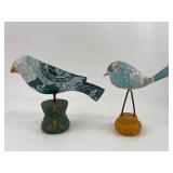Handcrafted Metal Folk Art Bird Figurines